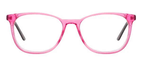 Men And Women Acetate Oval Glasses Frame With Spring Hinge - Pink