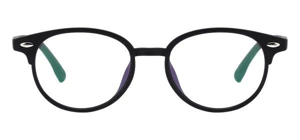 Round TR90 Eyeglasses Frames - Black