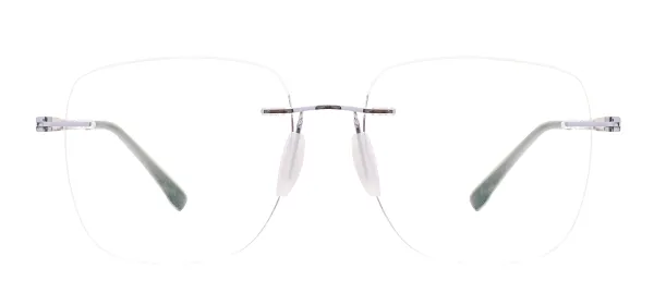 Metal Rimless Glasses Frame-Silver