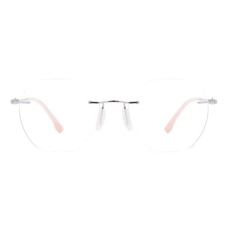 Metal Hexagon Rimless Spectacles 