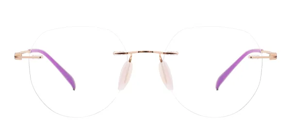 Round Rimless Eyeglasses-Gold