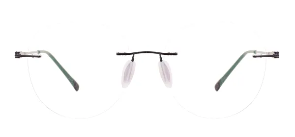 Big Round Rimless Eyeglasses Frame-Black