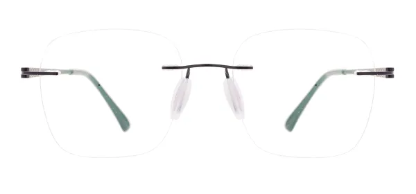 Square Rimless Glasses Frame-Black