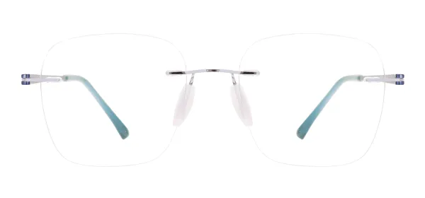 Square Rimless Glasses Frame-Silver