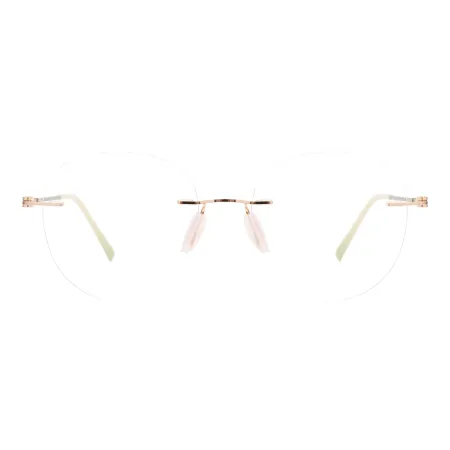 Big Round Rimless Eyeglasses Frame