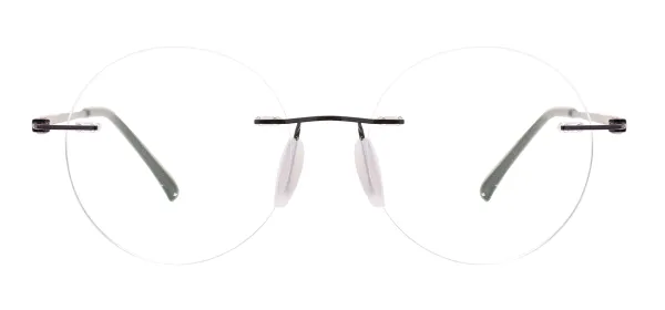  Vintage Metal Rimless Eyeglasses-Black