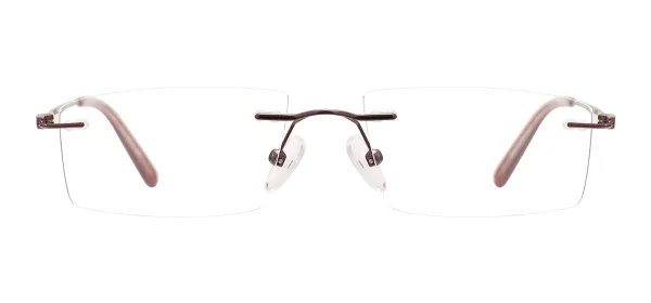 Rectangular Rimless Glasses-Brown