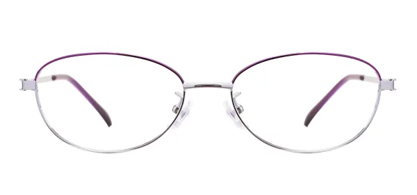 Women Oval Glasses-Purple_Silver