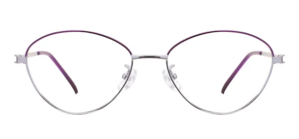 Women Metal Glasses-Purple_Silver