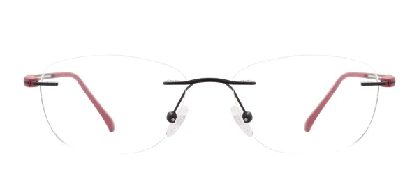 Oval Rimless Glasses-Black