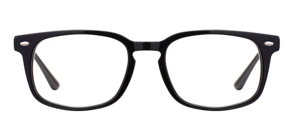 Acetate Rectangular Eyeglasses (Black)