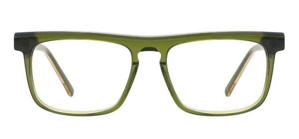 Acetate Square Glasses (Green_Transparent)