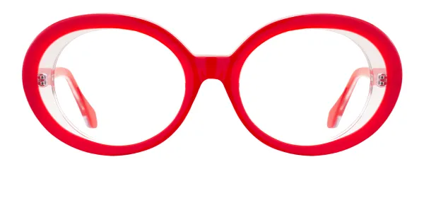 Women Fashion Glasses (Red_Transparent)