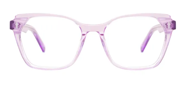 Acetate Cat Eye Glasses (Transparent Purple)
