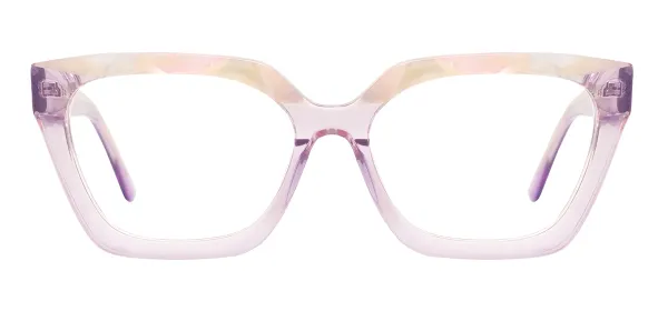 Clear Cat Eye Glasses (Transparent Purple)