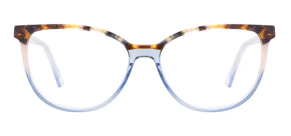 Acetate Cat Eye Spectacles (Transparent Blue)