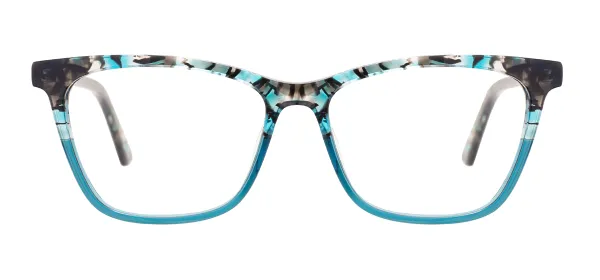 Colorful Cat Eye Glasses (Transparent Blue)
