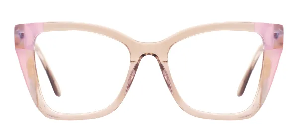 Fashion Cat Eye Spectacles (Transparent Pink)