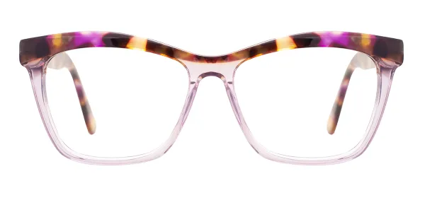 Women Cat Eye Glasses (Transparent Purple)