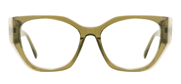 Fashion Cat Eye Spectacles (Transparent Green)