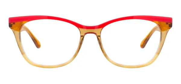 Colorful Cat Eye Glasses (Transparent Brown)