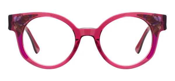 Women Round Glasses (Transparent Purple)