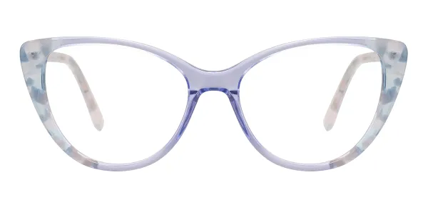 Fashion Cat Eye Glasses (Transparent Blue)