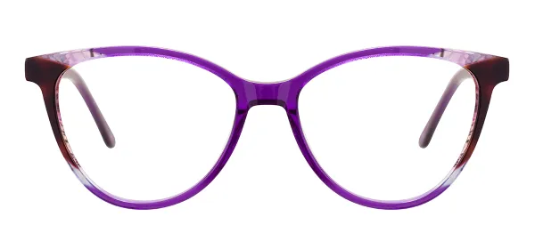 Transparent Cat Eye Glasses (Transparent Purple)