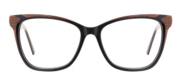 Acetate Cat Eye Glasses (Black)