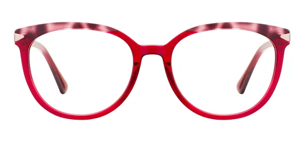 Women Round Glasses (Transparent Red)