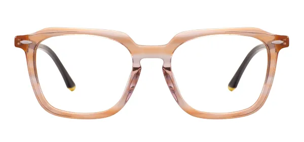 Acetate Fashion Eyeglasses (Transparent Brown)