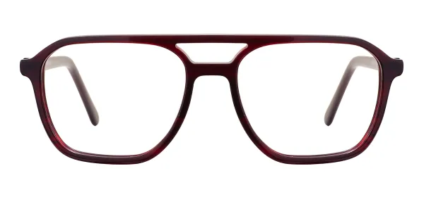 Square Acetate Eyeglasses (Red)