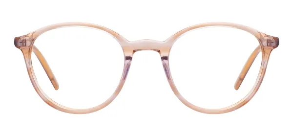 Acetate Round Eyeglasses (Transparent Brown)