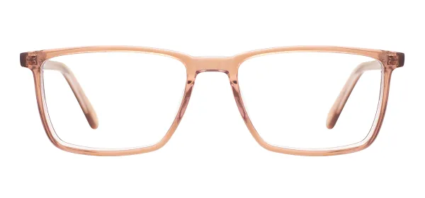 Classic Rectangular Eyeglasses (Transparent Brown)