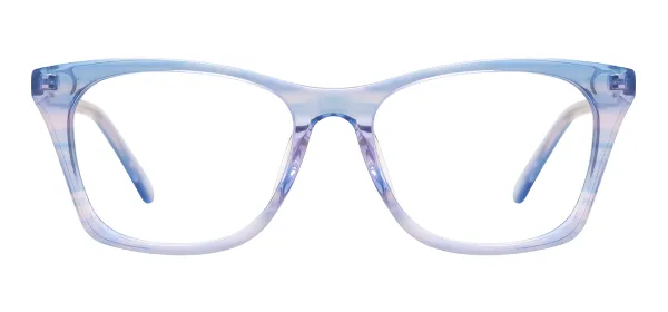 Clear Cat Eye Glasses (Transparent Blue)
