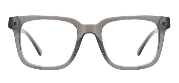 Classic Square Eyeglasses (Transparent Gray)