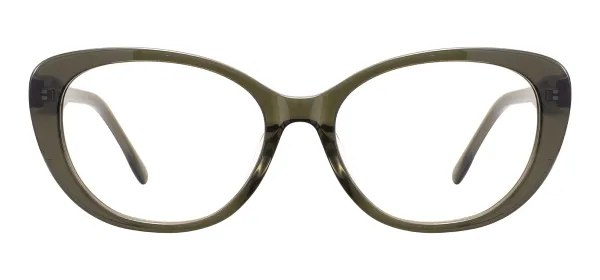 Women Cat Eye Glasses (Transparent Green)