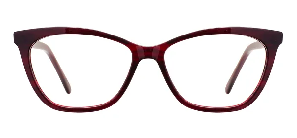 Women Cat Eye Glasses (Transparent Red)