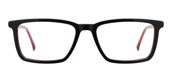 Classic Rectangular Eyeglasses (Black Red)