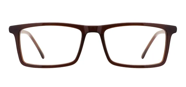 Rectangular Classic Glasses (Transparent Brown)