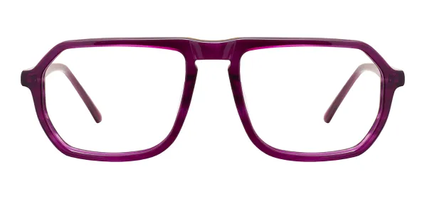 Square Acetate Spectacles (Transparent Purple)