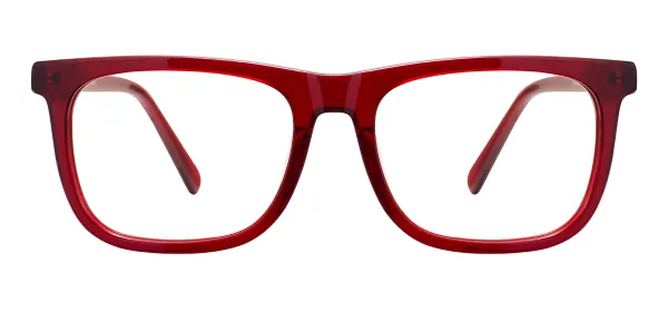 Classic Square Eyeglasses (Transparent Red)