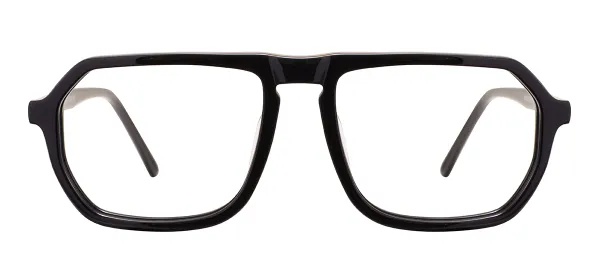 Square Acetate Spectacles (Black)