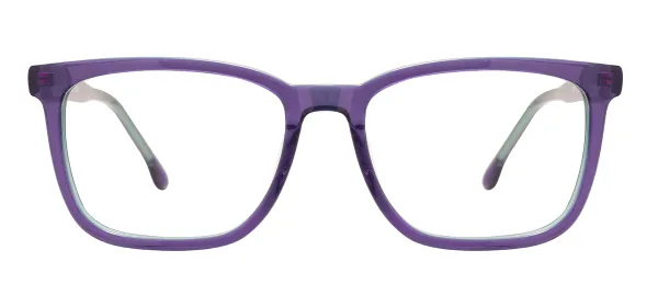 Square Acetate Glasses (Transparent Blue)