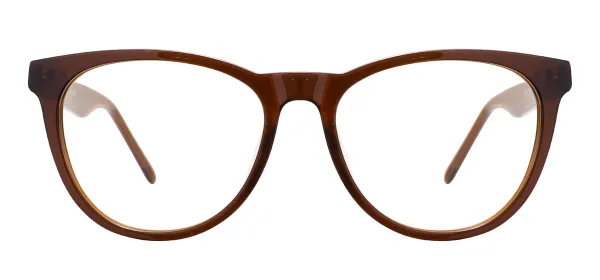 Round Vintage Eyeglasses (Transparent Brown)