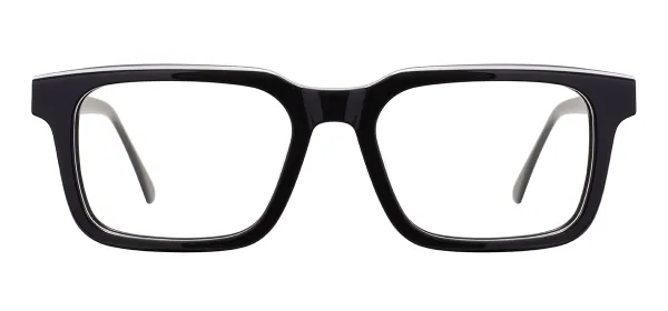 Rectangular Classic Eyeglasses (Black & White)