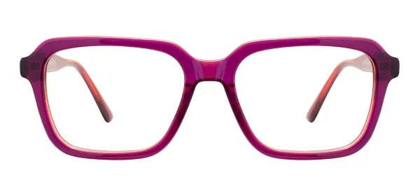 Women Square Glasses (Transparent Purple)
