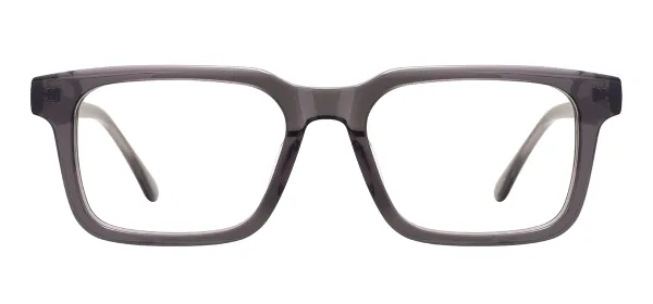 Rectangular Classic Eyeglasses (Transparent Gray)