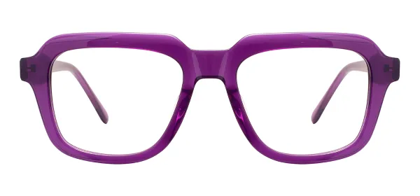 Clear Large Spectacles (Transparent Purple)