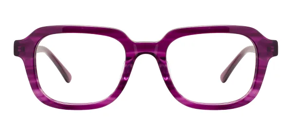 Rectangular Women Glasses (Transparent Purple)